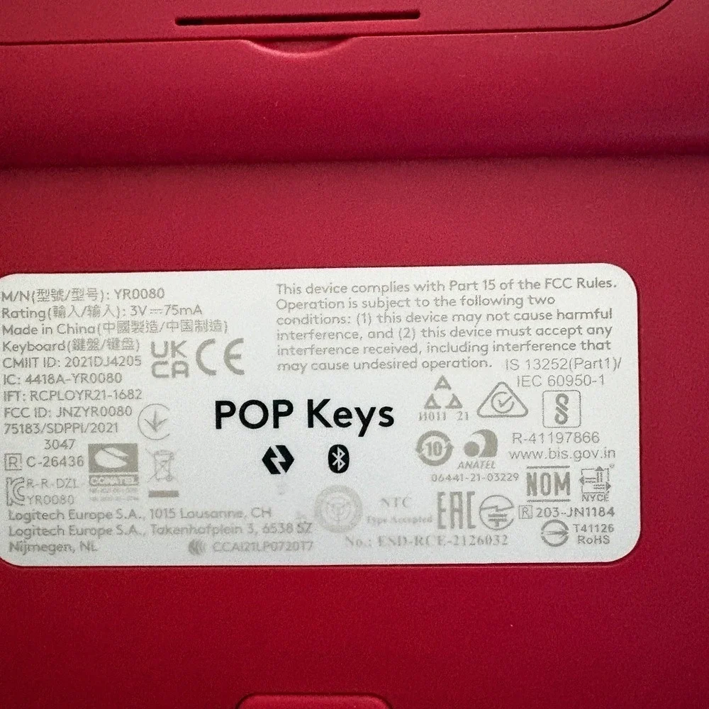 Logitech POP Wireless Keyboard with emoji keys Red Pink Tan‎ Mechanical